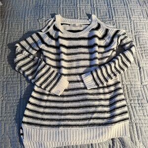 Chic Striped Black and White Women's Sweater